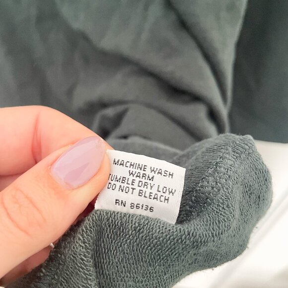 Bryn Walker Asymmetric Hem Linen Long-Sleeve Tunic Top in Teal Blue, Size Small - Picture 7 of 9